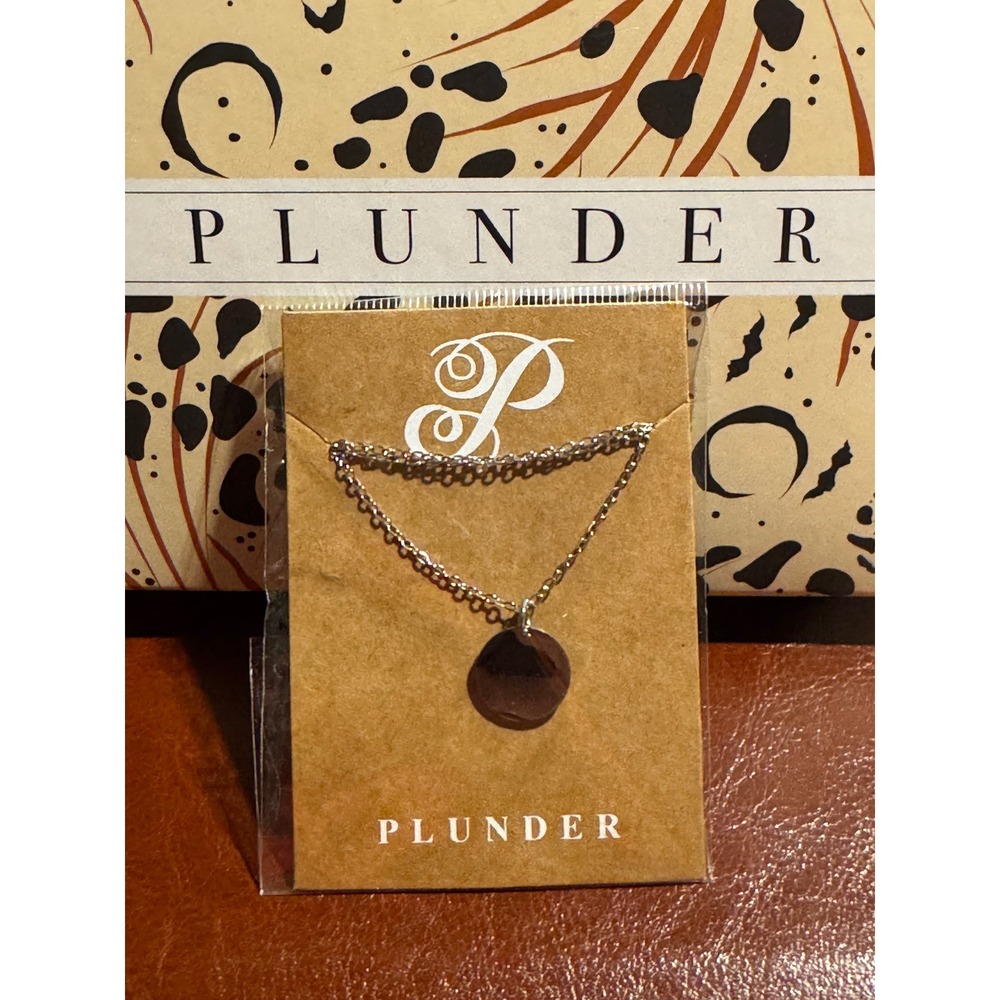 Plunder Design Silver Tone Disc Pendant Necklace Minimalist Adjustable NWT